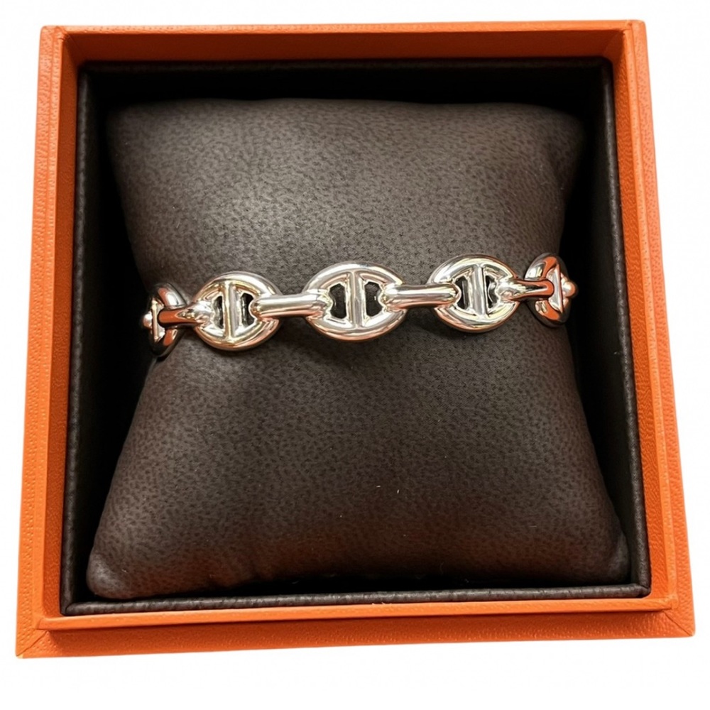 Hermes Chain D'Ancre Echainee Silver .925 Bracelet - Picture 3 of 4